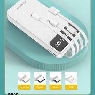 Sạc dự phòng Sendem P900 20000Mah tích hợp 4 dây sạc, giá đỡ điện thoại