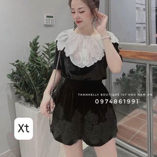 Áo nhung cổ bèo kiểu
