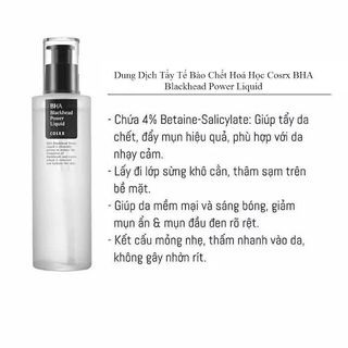 Tẩy Da Chết Ngăn Ngừa Mụn Đầu Đen Cosrx BHA Blackhead Power Liquid 100ml - Hàn Quốc Chính Hãng
