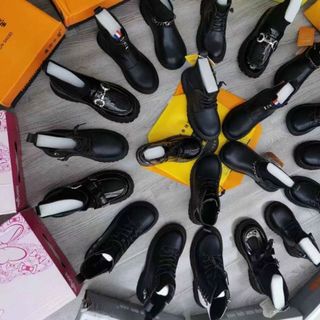 boots trẻ em màu đen chất da mềm S2690