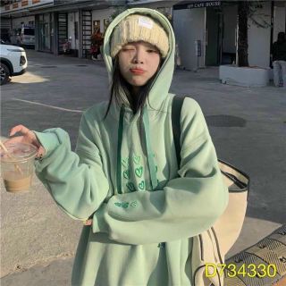 Áo hoodie nỉ thêu trái tim form dưới 70kg đẹp