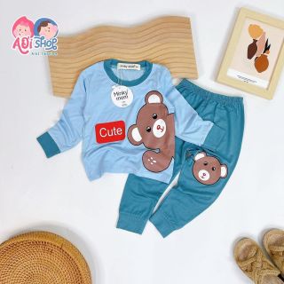 Bộ dài tay bé trai , bé gái chất thun lạnh in hình thú (dài thú)