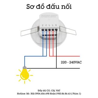 Công tắc cảm biến radar vi sóng âm trần công suất lớn M003