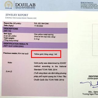 Bông tai vàng 14K - bi vàng 4mm