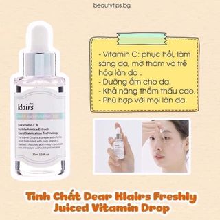 SERUM KLAIRS- VITAMIN C TƯƠI -Thu nhỏ lỗ chân lông -Giảm mụn - Mờ thâm nám đều màu da -Dưỡng trắng da, mịn màng giúp làn da tươi trẻ căng bóng. giá sỉ