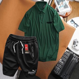 (bigsize) Set bộ Quần short thun, áo thun polo lạnh form bigsize 80kg - 130kg - Pu ma