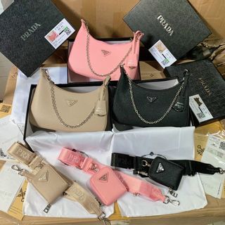 Túi xách PRADAa SÉT sz26 (Hàng đẹp) Fullbox, bọc seal , Logo sắt, có mã cod, from túi đứng