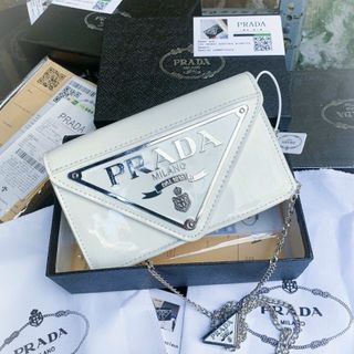 Túi xách ví PRADAa DÂY XÍCH sz19 ,Fullbox, dán tem bọc seal, Hàng super, có logo mã cod
