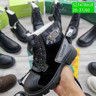 Giày boots trẻ em chất da mềm buộc dây sỉ giá xưởng S2747