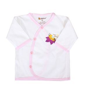 Áo sơ sinh cổ tim tay dài viền màu in hình Babiboo - BB04