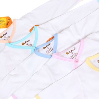 Áo sơ sinh cổ tim tay dài viền màu in hình Babiboo - BB04