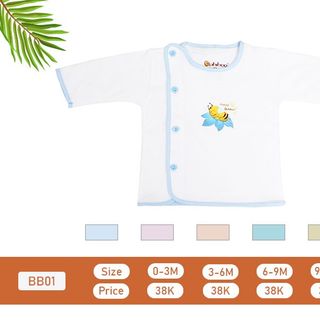 Áo sơ sinh bác sĩ viền màu tay dài BABIBOO – BB01