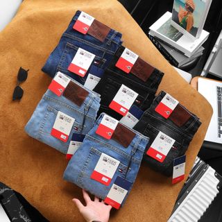 Quần jean nam, quần jean dài thời trang nam, chất jean co giản dày dặn xịn sò fom suông nhẹ size 29 ống 17,5cm, jean đã qua xử lý wash mền mịn mặc thoải mái size từ 55kg - 90kg