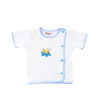 Áo sơ sinh bác sĩ viền màu tay ngắn BABIBOO - BB05