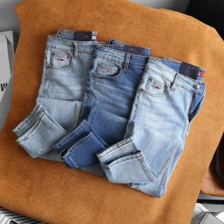 Quần jean nam, quần jean dài thời trang nam, chất jean co giản dày dặn xịn sò fom slim fit size 29 ống 15cm, jean đã qua xử lý wash mền mịn mặc thoải mái size từ 55kg - 90kg