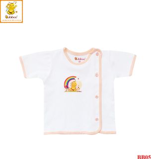 Áo sơ sinh bác sĩ viền màu tay ngắn BABIBOO - BB05