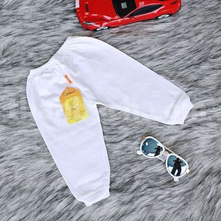 Quần sơ sinh dài vải cotton an toàn cho bé màu trắng trơn - Babiboo BB09