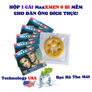 Bao cao su 6 bi nổi lớn mềm Max XMEN Hộp 1 cái, không gây đau, chỉ gây phê, nên dùng kèm gel bôi trơn, bao cao su sỉ