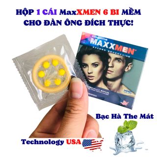 Bao cao su 6 bi nổi lớn mềm Max XMEN Hộp 1 cái, không gây đau, chỉ gây phê, nên dùng kèm gel bôi trơn, bao cao su sỉ