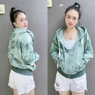 Áo khoác nữ loang màu thời trang