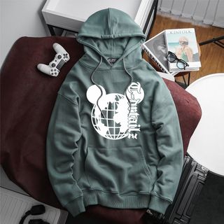 Áo khoác hoodie BB - Boiz nam size lớn, bigsize 90kg - 130kg - xanh xám in chữ