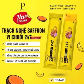 Thạch Nghệ Saffron vị chuối 247 1 hộp 7 thanh
