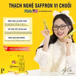 Thạch Nghệ Saffron vị chuối 247 1 hộp 7 thanh