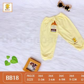 Quần dài sơ sinh chất cotton an toàn cho bé - Babiboo BB18