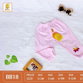Quần dài sơ sinh chất cotton an toàn cho bé - Babiboo BB18