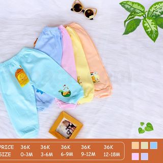 Quần dài sơ sinh chất cotton an toàn cho bé - Babiboo BB18