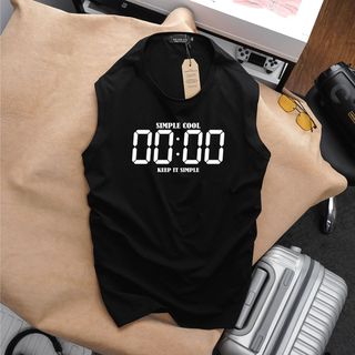 Áo thun nam ba lỗ sát nách form bigsize 90kg đến 140kg - đen in chữ No Drama Please và số 00