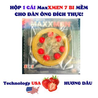 Bao cao su 7 bi nổi lớn Max XMEN Hộp 1 cái, không gây đau, chỉ gây phê, nên dùng kèm gel bôi trơn, bao cao su sỉ