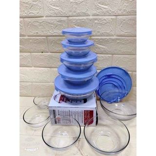 Bộ 5 Bát Thủy Tinh Có Nắp