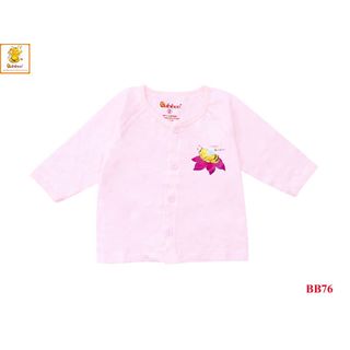 Áo tay dài cho bé sơ sinh BABIBOO, áo trẻ sơ sinh đẹp màu cài giữa cute BB76
