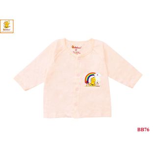 Áo tay dài cho bé sơ sinh BABIBOO, áo trẻ sơ sinh đẹp màu cài giữa cute BB76