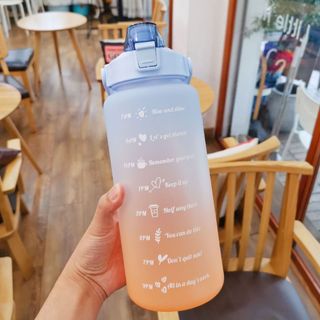 Bình Nước 1500ml / 2000 ml Kèm Sticker dán dễ thương tiện lợi cho du lịch dã ngoại - Tập Gym đi học giá sỉ