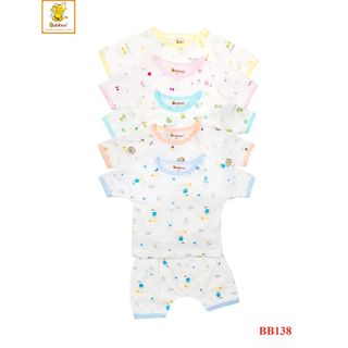 Quần áo sơ sinh BABIBOO, đồ sơ sinh tay ngắn cài vai cotton 2 chiều cute BB138 giá sỉ