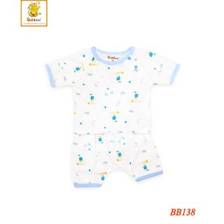 Quần áo sơ sinh BABIBOO, đồ sơ sinh tay ngắn cài vai cotton 2 chiều cute BB138