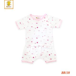 Quần áo sơ sinh BABIBOO, đồ sơ sinh tay ngắn cài vai cotton 2 chiều cute BB138