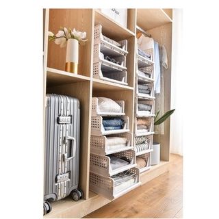 Kệ Ngăn Kéo Chia Ngăn Tủ Quần Áo, Kệ Tủ, Tủ Bếp và Phòng Tắm, Đựng Đồ Đa Năng Có Thể Gấp Gọn