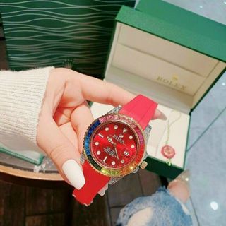 ĐỒNG HỒ ROLLEX CAO SU ĐỎ TRUNG CẤP