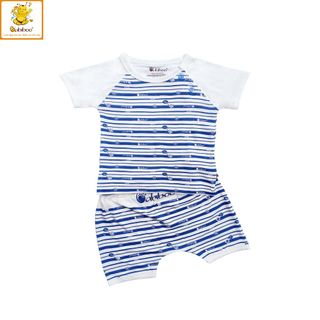 Bộ quần áo sơ sinh tay ngắn BABIBOO, quần áo mùa hè mềm mịn mát BTK21