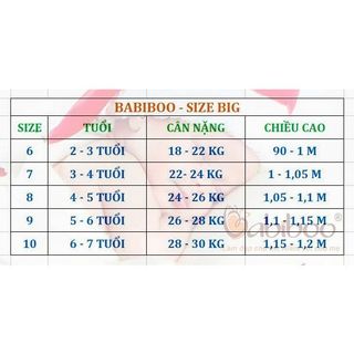 BỘ QUẦN ÁO COTTON BOZIP TAY DÀI BABIBOO BIG - BB90