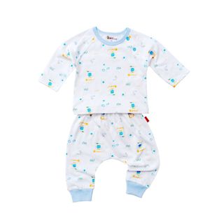 Quần áo sơ sinh BABIBOO, đồ sơ sinh tay dài cài vai in hình cotton 2 chiều BB137