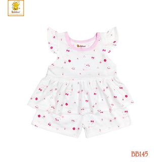 BỘ COTTON BÉ GÁI CÁNH TIÊN IN HÌNH ĐÁNG YÊU BABIBOO – BB145
