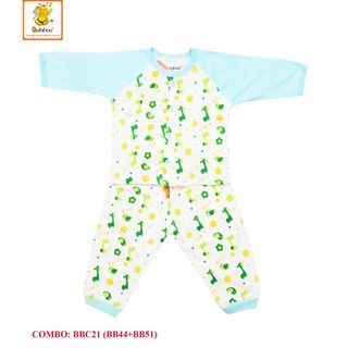 Bộ sơ sinh 100% cotton in hình dài ráp lăng Babiboo - BBC21