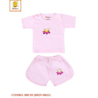 Bộ sơ sinh cotton thể thao cài nút vai Babiboo - BBC09