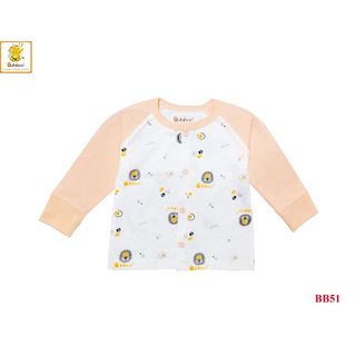 Áo tay dài cho bé sơ sinh BABIBOO, áo trẻ sơ sinh đẹp in hình phối màu BB51
