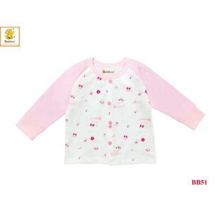 Áo tay dài cho bé sơ sinh BABIBOO, áo trẻ sơ sinh đẹp in hình phối màu BB51