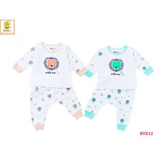 Bộ sơ sinh sư tử cotton 4 chiều tay dài BABIBOO - BTK12 giá sỉ